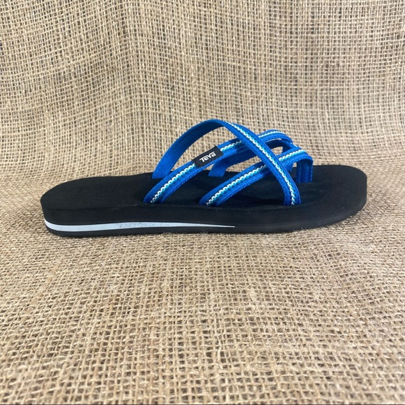 Teva sandals flip flops Blue strappy cushion Insoles Arch Support Sz  8 - Picture 10 of 12